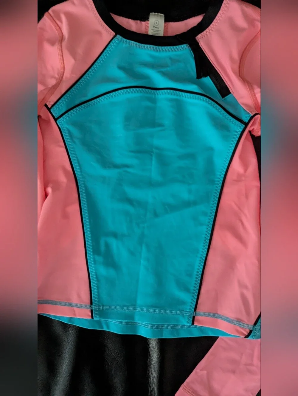 Ivivva Rashguard Pink Blue Black Colorblock Long sleeve Girl's Size 8